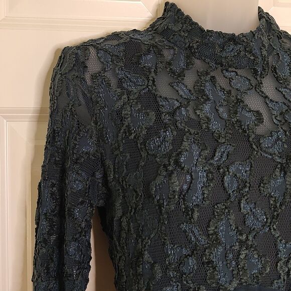 Carole Little Green Lace Maxi Dress Size 6 Witchy Goth Dark Fairy Whimsigoth - Picture 3 of 9